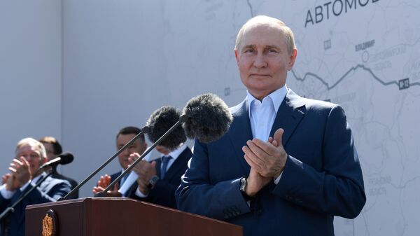  Путин на отварању нове деонице ауто-пута на северној обилазници око Твера - Sputnik Србија